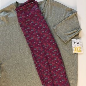 Lularoe XXS Irma with OS rose leggings